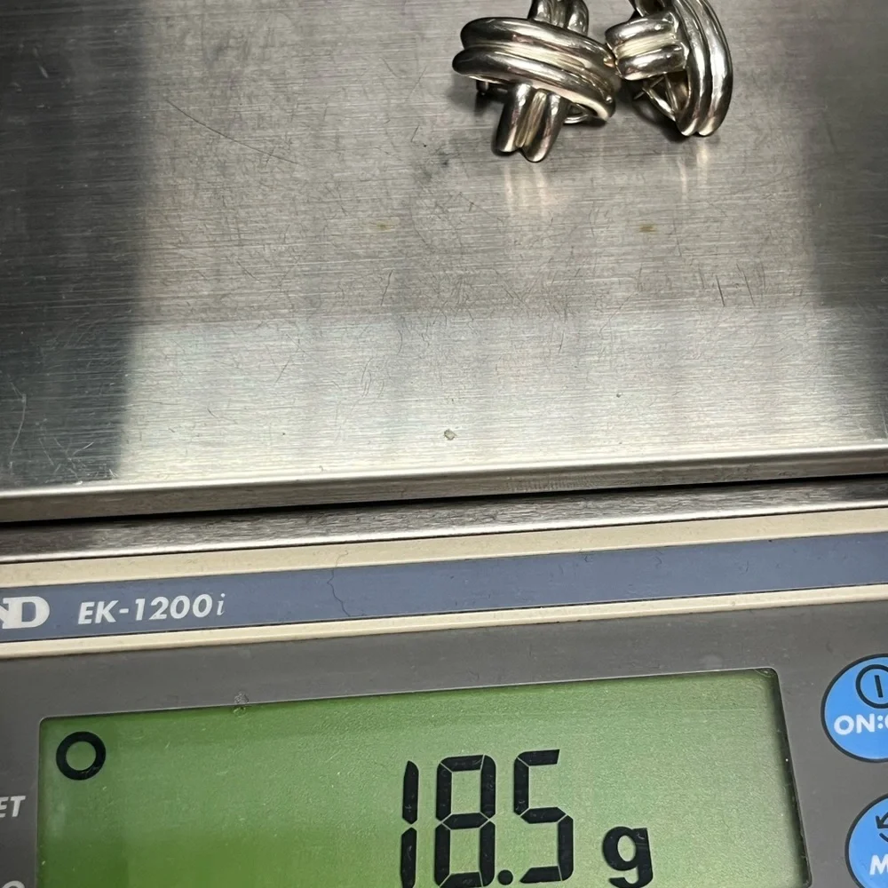 Vintage Tiffany & Co. 1990 Sterling Silver Signature X Earrings - Picture 7 of 7